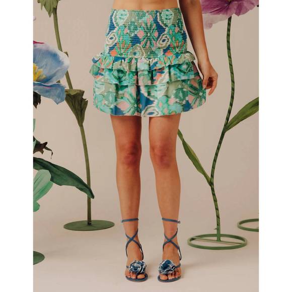 NEW LOVE THE LABEL vera mini skirt in symphonic ikat bermuda